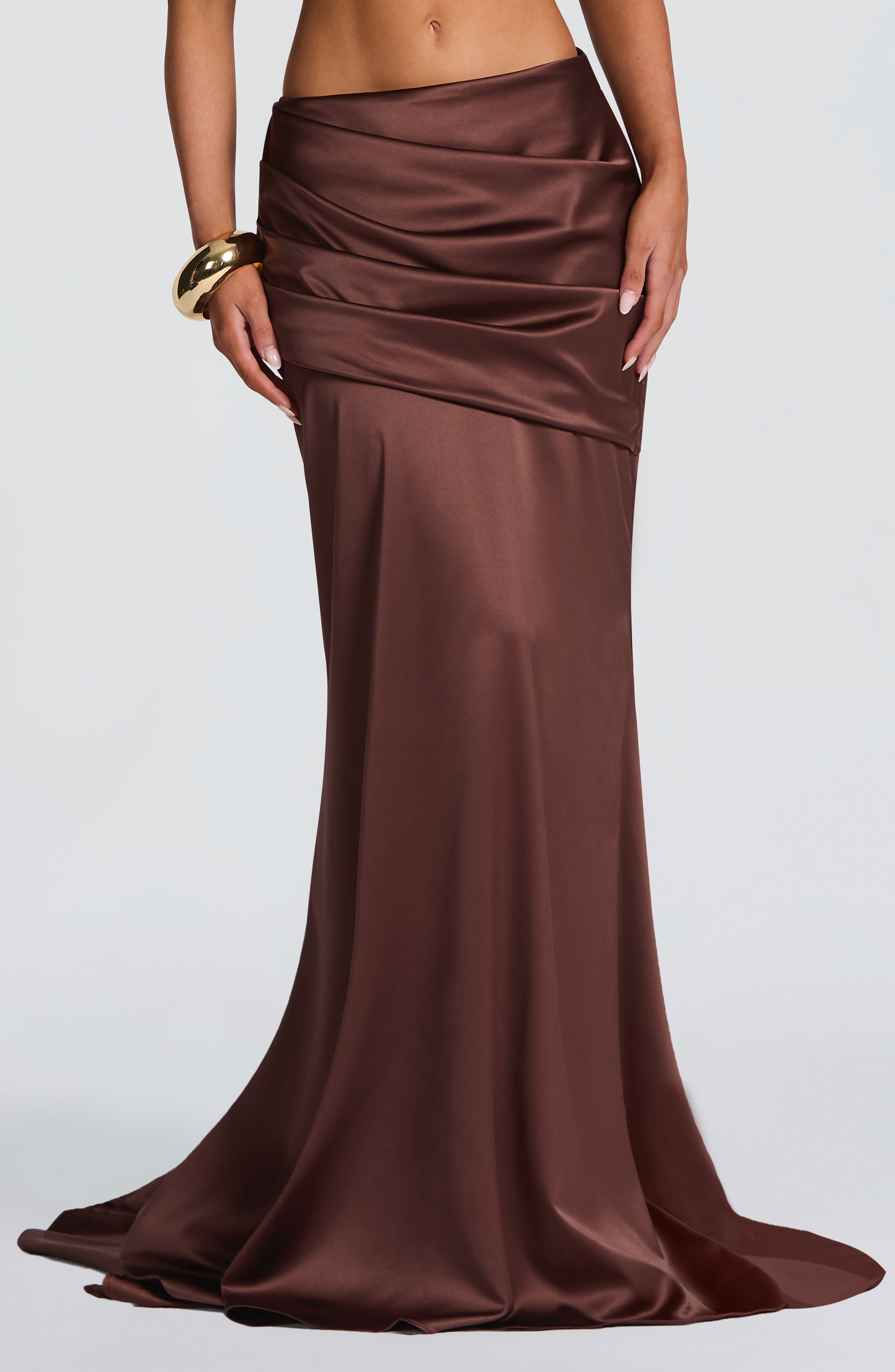 Claudette Maxi Skirt - Plum Brown